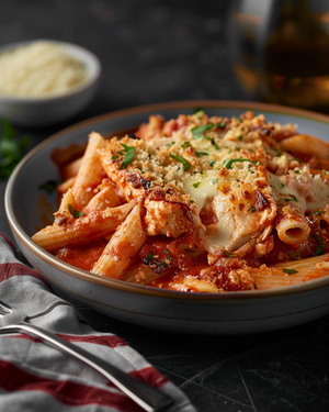 Chicken Mozzarella Pasta Bake