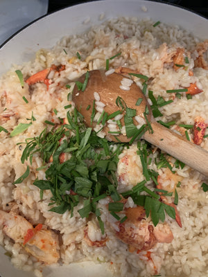 Lobster Risotto with Clarified Heirloom Tomato Broth-Tomato Bliss
