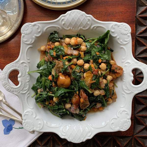 Tomato and Chickpeas with Spinach-Tomato Bliss