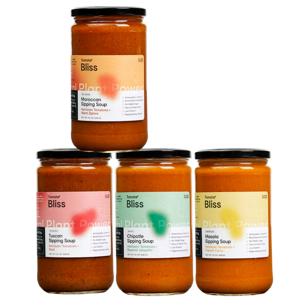 Heirloom Tomato Soup Sampler 4-Pack Set (24 oz) - Tomato Bliss